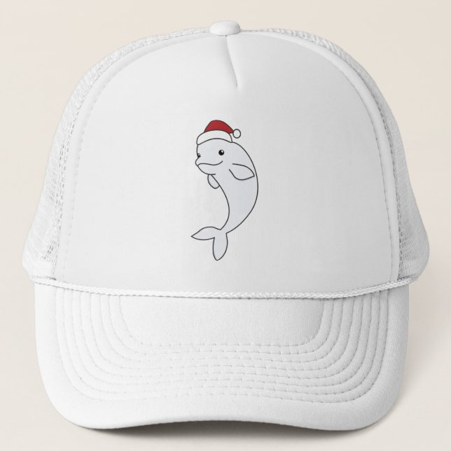 Beluga Whale God jul Winter Animals Whales Keps (Framsida)