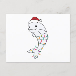 Beluga Whale God jul Winter Animals Whales Vykort