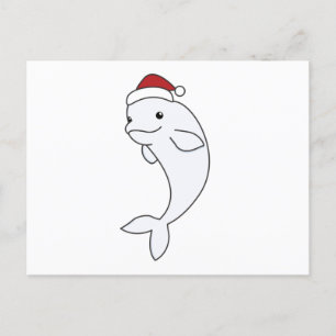 Beluga Whale God jul Winter Animals Whales Vykort