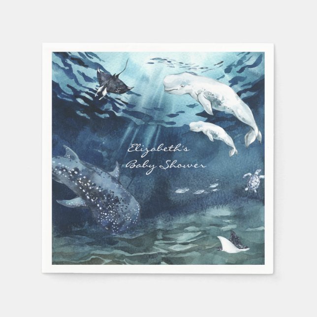 Beluga Whale | Havsbabyskor Napkins Pappersservett (Framsidan)