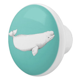 Beluga Whale Illustration Whale Älskare Gift Aqua Knopp