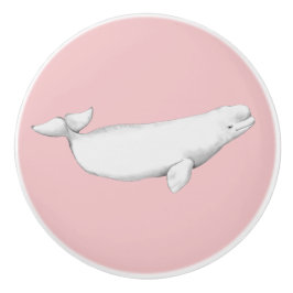 Beluga Whale Illustration Whale Älskare Gift Rosa Knopp