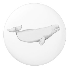 Beluga Whale Illustration Whale Älskare Gift White Knopp