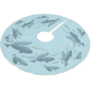 Beluga Whale Julgran Skirt Whale Träd Skirt Julgransmatta Borstad Polyester