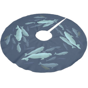 Beluga Whale Julgran Skirt Whale Träd Skirt Julgransmatta Borstad Polyester