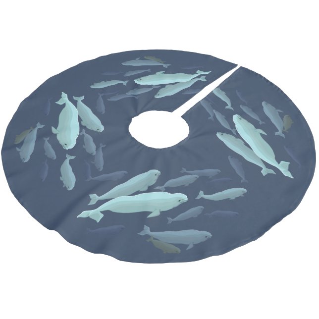 Beluga Whale Julgran Skirt Whale Träd Skirt Julgransmatta Borstad Polyester (Vinklad)