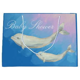 Beluga Whale Mamma och Calf Baby Shower