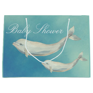 Beluga Whale Mamma och Calf Baby Shower