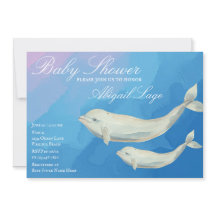 Beluga Whale Mamma och Calf Baby Shower