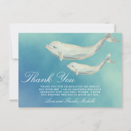 Beluga Whale Mamma och Calf Baby Shower Tack Kort