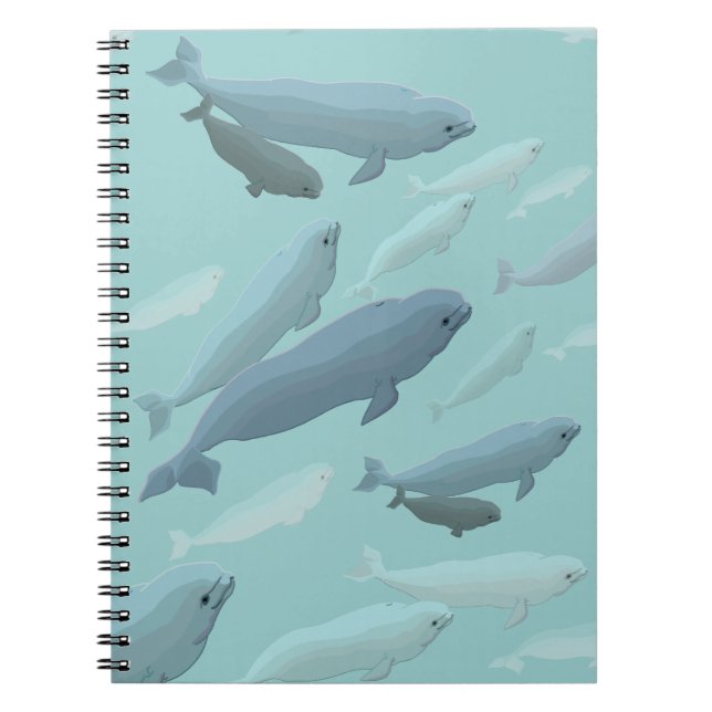 Beluga Whale Notebook Whale Art Journal Bok Anteckningsbok (Framsidan)