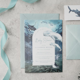 Beluga Whale Ocean Baby Shower Inbjudningar