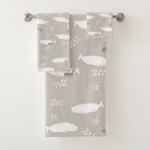 Beluga Whale på Pastel Grått Illustration