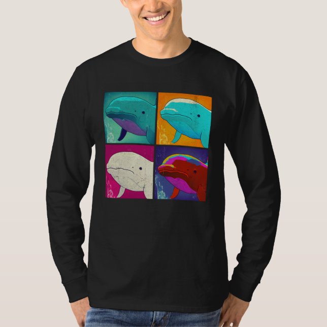 Beluga Whale Pop Illustration Colorful Animal Men T Shirt (Framsida)