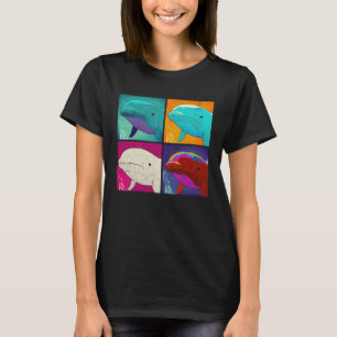 Beluga Whale Pop Illustration Färgfläckigt Manar f T Shirt