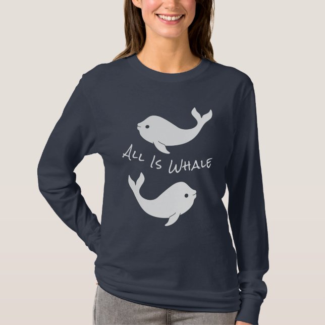 Beluga Whale Pun Långärmad T-Shirt (Framsida)