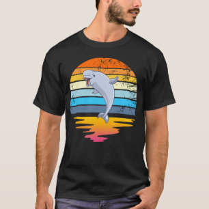 Beluga Whale Retro Sunset Spara Whales Beluga T Shirt