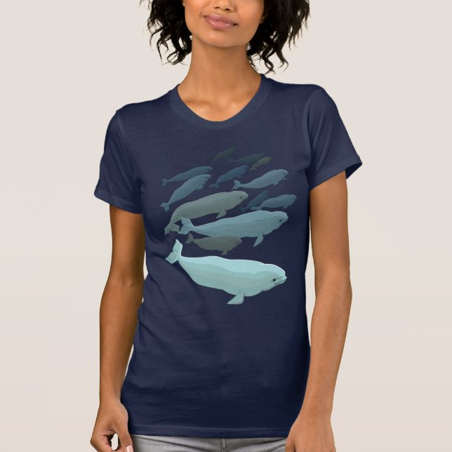 Beluga Whale T-Shirt Unisex Whale Art Shirts (Framsida)