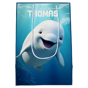 Beluga Whale Tecknad Blue Grönt Arktiska havet