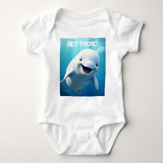 Beluga Whale Tecknad Blue Grönt Arktiska havet T Shirt