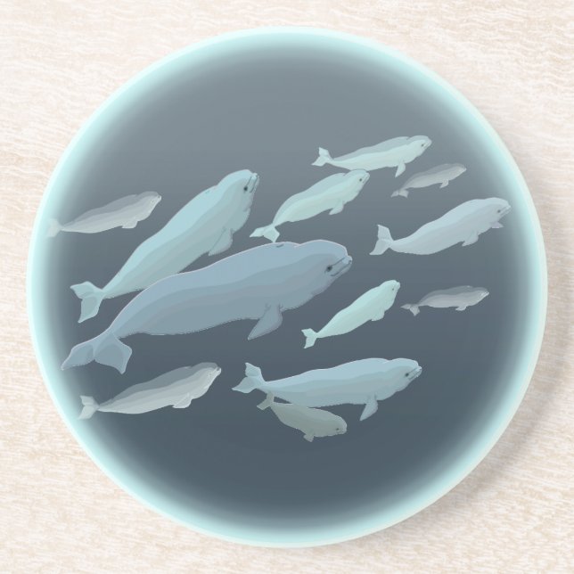 Beluga Whale Underlägg Underlägg Whale Art Drink  (Framsidan)