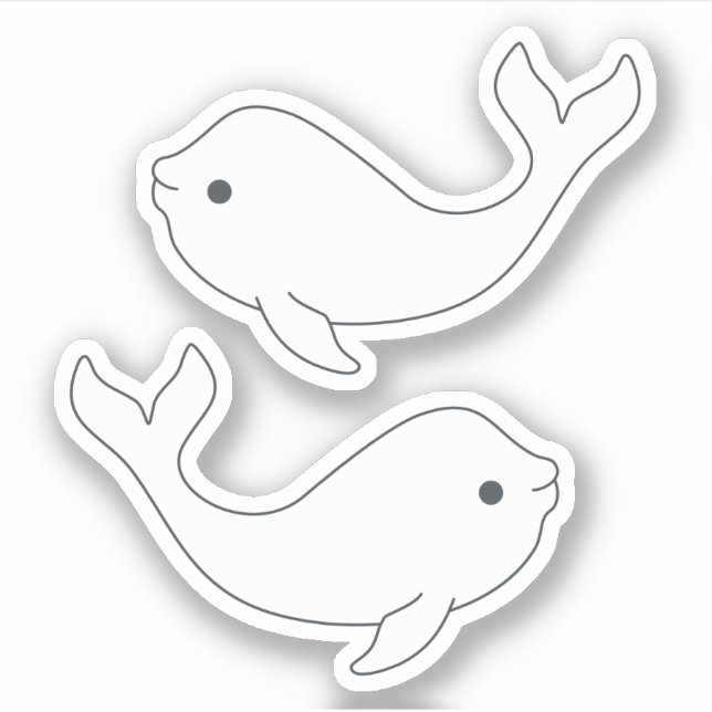 Beluga Whale Vinyl Stickers Klistermärken (Framsida)