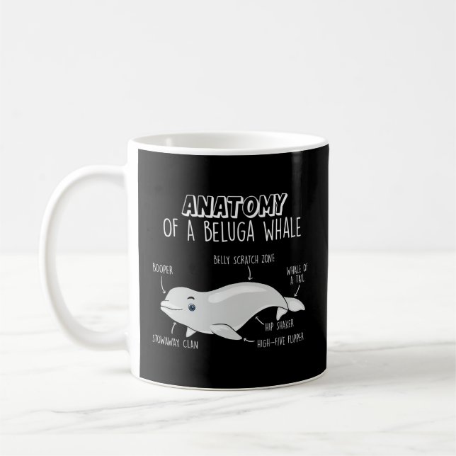 Beluga Whales anatomi Kaffemugg (Vänster)