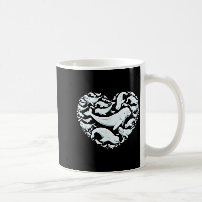 Beluga Whales Valentine Days For Kids Boy Girl Men Kaffemugg (Höger)