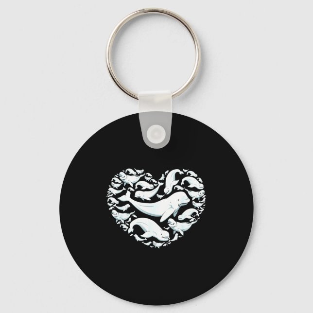 Beluga Whales Valentine Days For Kids Boy Girl Men Nyckelring (Framsida)