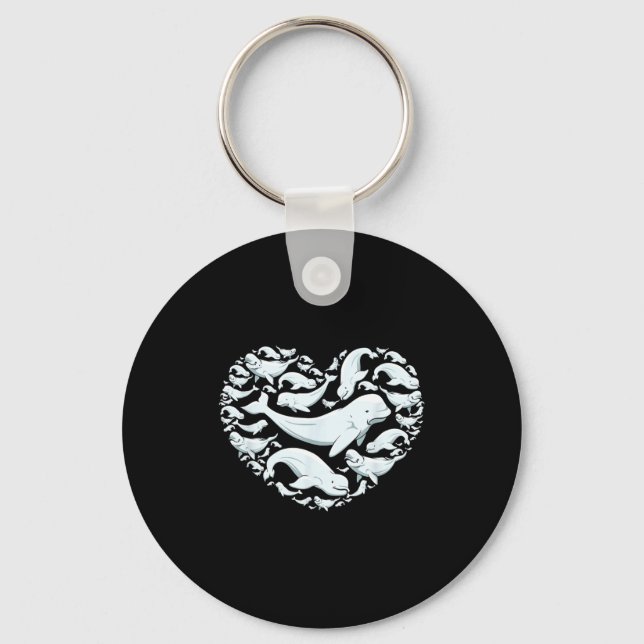 Beluga Whales Valentine Days For Kids Boy Girl Men Nyckelring (Framsida)