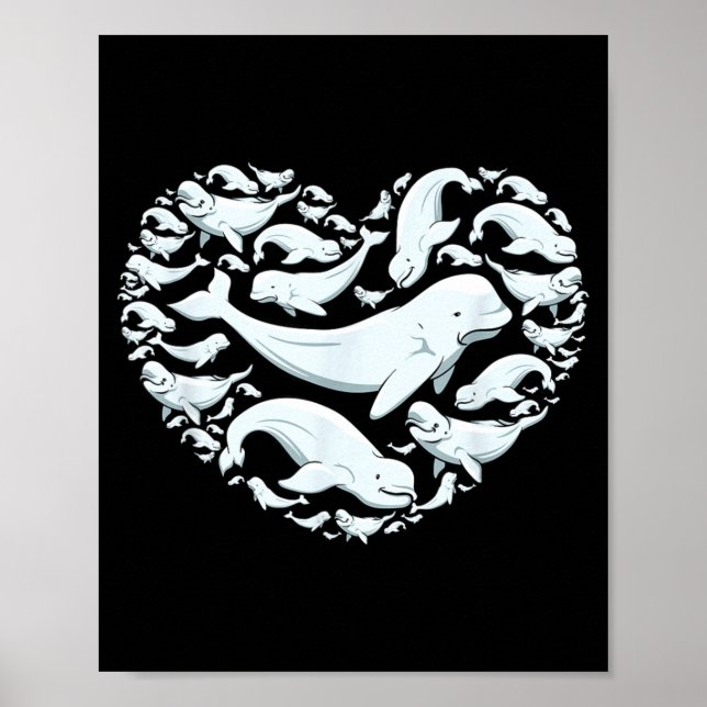 Beluga Whales Valentine Days For Kids Boy Girl Men Poster (Framsidan)