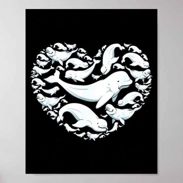Beluga Whales Valentine Days For Kids Boy Girl Men Poster (Framsidan)