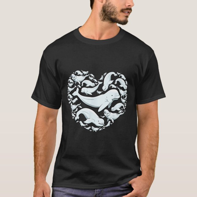 Beluga Whales Valentine Days For Kids Boy Girl Men T Shirt (Framsida)