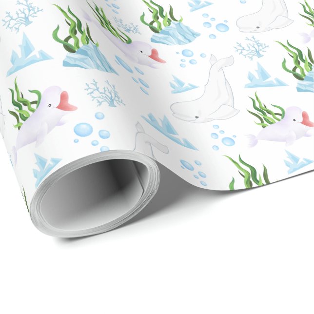 Beluga Whales Wrapping Papper Presentpapper (Rullad Hörn)