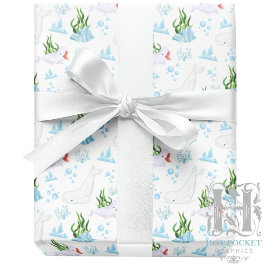 Beluga Whales Wrapping Papper Presentpapper