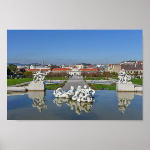 Belvedere Palace Bassäng, Wien, Österrike Poster