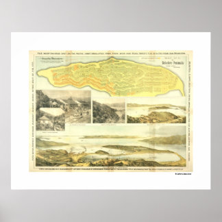 Belvedere Peninsula, Marin County, ca 1890. Poste Poster