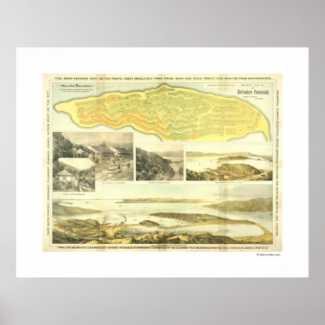 Belvedere Peninsula, Marin County, ca 1890. Poste Poster (Framsidan)