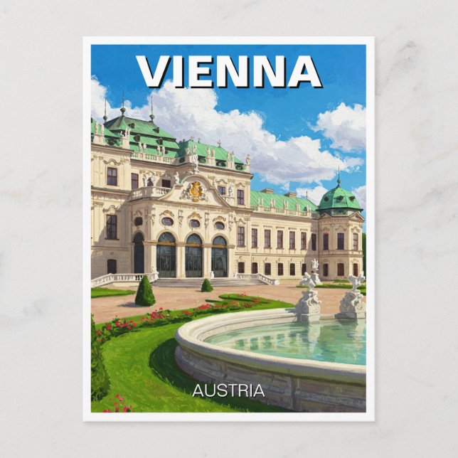 Belvedere Wien Österrike Resa Vykort (Framsida)