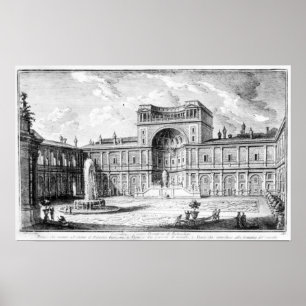 Belvederedomstolen i Vaticanen Rome Poster