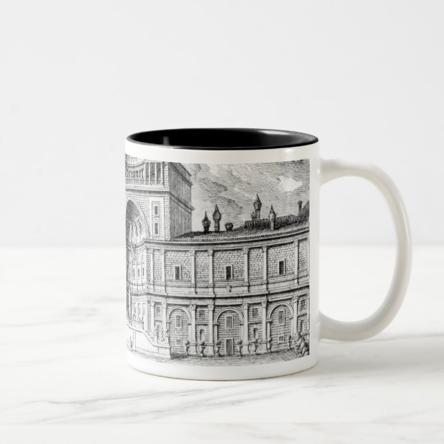 Belvederedomstolen i Vaticanen Rome Två-Tonad Mugg (Höger)