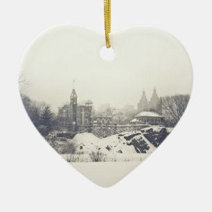 Belvedereslott i vinterhelgdag julgransprydnad keramik