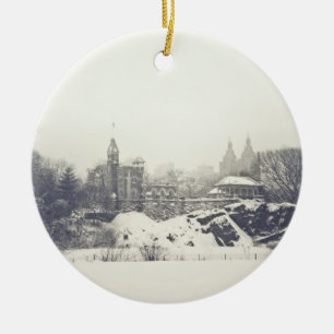 Belvedereslott i vintern i Central Park Julgransprydnad Keramik
