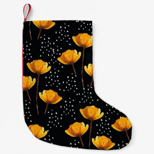 Belysande blomma och polka dots illustration mönst liten julstrumpa
