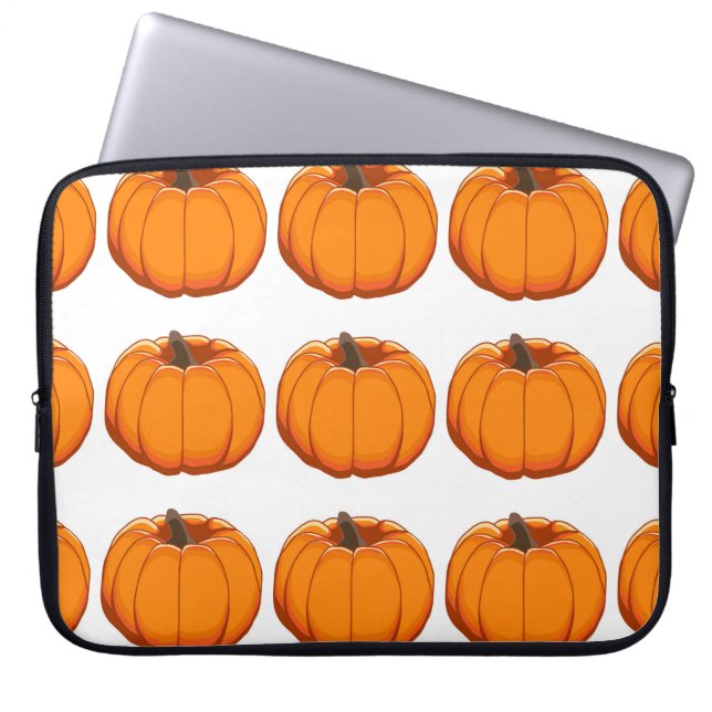 Belysande illustration av gult pumpa mönster. laptop fodral (Framsidan)