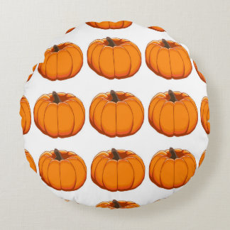 Belysande illustration av gult pumpa mönster. rund kudde