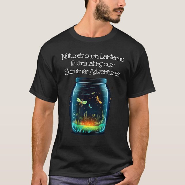 Belysande summery Äventyr med Fireflies T Shirt (Framsida)