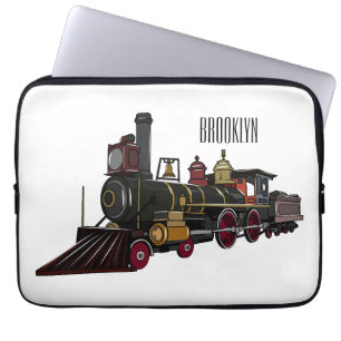 Belysning av ånglokomotiv tecknad laptop fodral
