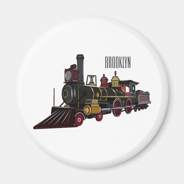Belysning av ånglokomotiv tecknad magnet (Framsidan)
