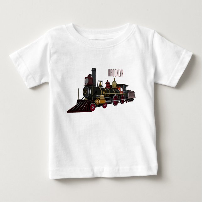 Belysning av ånglokomotiv tecknad t shirt (Framsida)